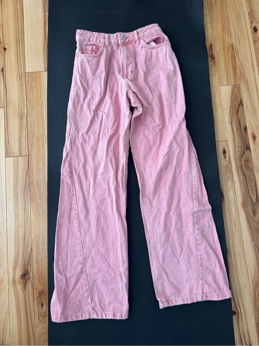 PrettyLittleThing Pink Wide-Leg High-Rise Jeans